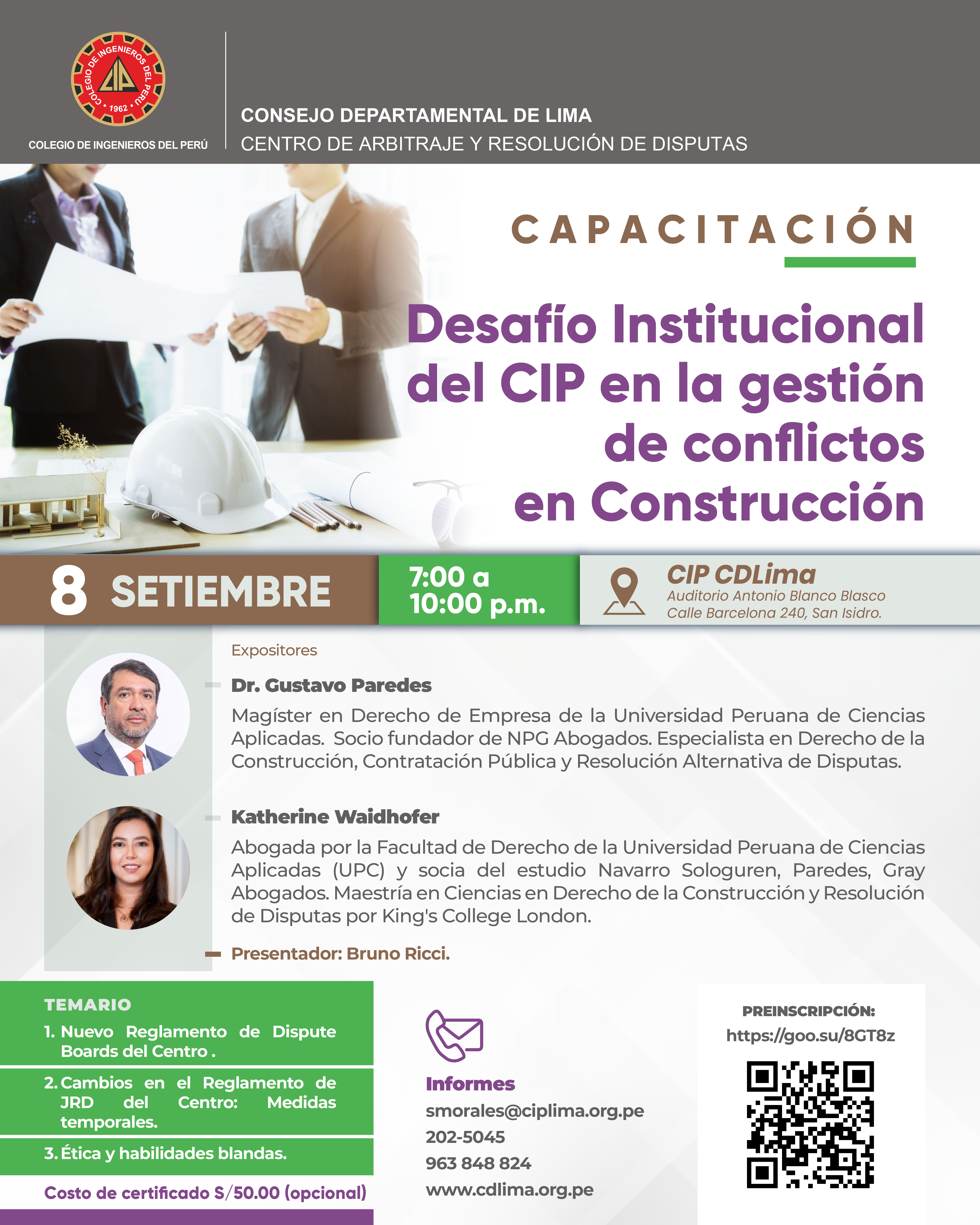 Desafío Institucional del CIP en la Gestión de Conflictos en Construcción